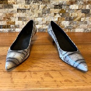 Stuart Weitzman Snake Skin Kitten Hill Pump
